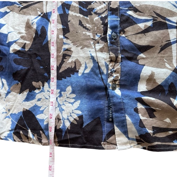Perry Ellis Men’s Untucked Shirt Linen Blend Blue Floral Button Down 2XL… - Picture 13 of 13